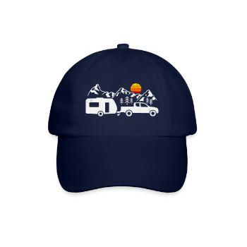 Camper Travel Trailer Camping - Baseball Cap - blue/blue - Front