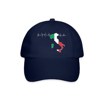 Italien Herz - Baseballkappe - Blau/Blau - Vorne