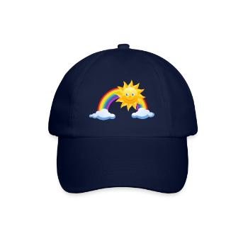 Sonne, Regenbogen, Wolken - Baseballkappe - Blau/Blau - Vorne