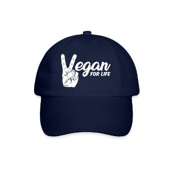 Vegan for life - Baseballkappe - Blau/Blau - Vorne