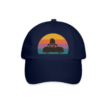Vacances femme avec chien dans voiture cadeau idée - Casquette classique - bleu/bleu - Devant