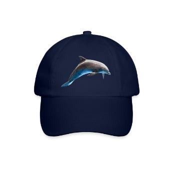 Dolphin Jumping, Fish, Natural - Baseball Cap - blue/blue - Front