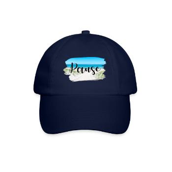 Pause Küste Sprüche Sommer Sonne Meer - Baseballkappe - Blau/Blau - Vorne