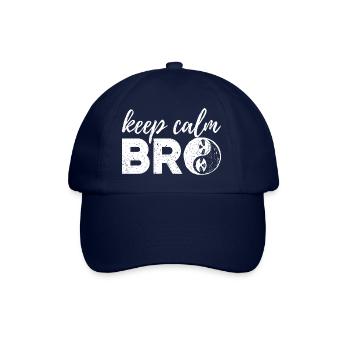 Keep Calm Bro Frieden Humor Langsam Calm Down - Baseballkappe - Blau/Blau - Vorne