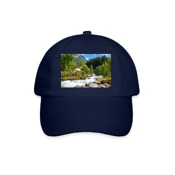 Geiranger panorama Storseterfossen Norwegen - Baseballkappe - Blau/Blau - Vorne