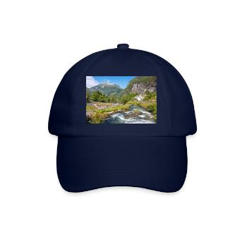 Vue panoramique de Geiranger depuis Storseterfossen - Casquette classique - bleu/bleu - Devant