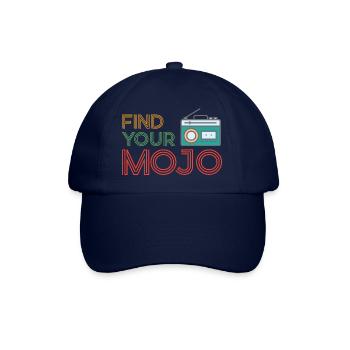 Finden Sie Ihre Mojo Colourful Violet Pink Retro Schriftart - Baseballkappe - Blau/Blau - Vorne