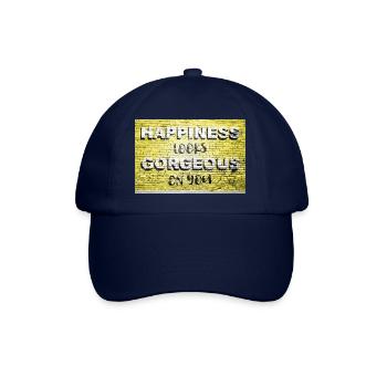 Happiness Looks Gorgeous On You saying lettering - Baseball Cap - blue/blue - Front