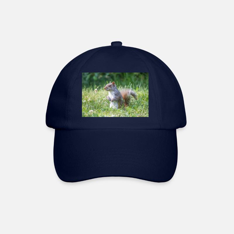 stehendes Grauhörnchen (Sciurus carolinensis) grey - Baseballkappe - Blau/Blau
