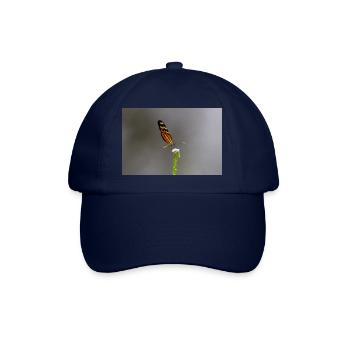Der Schmetterling auf der Blume - Baseballkappe - Blau/Blau - Vorne