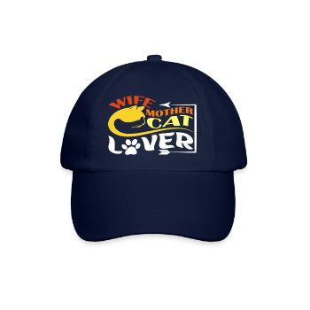 Wife Mother Cat Lover - Baseballkappe - Blau/Blau - Vorne