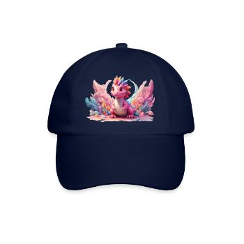 Niedlicher Drache, bunt, Fantasy, Kind, Geschenk - Baseballkappe - Blau/Blau - Vorne