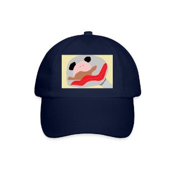 Panda mit roter Zunge - Baseballkappe - Blau/Blau - Vorne