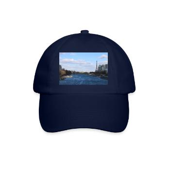 Schönes Foto von Paris und dem Eiffelturm - Baseballkappe - Blau/Blau - Vorne