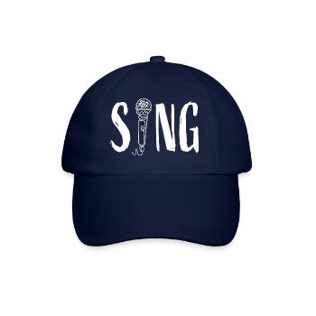 "Sing" mit Mikrofon - Sänger Sängerin Singen - Baseballkappe - Blau/Blau - Vorne