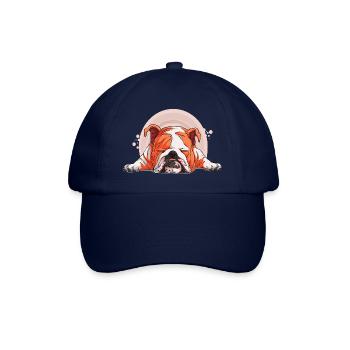 Dog Bulldog Animals Puppy Cute Dog Watercolor Art - Baseball Cap - blue/blue - Front