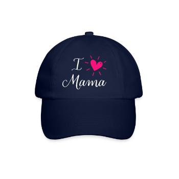 Muttertag - I love Mama - Mama ich liebe dich - Baseballkappe - Blau/Blau - Vorne