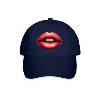 Rosa Lippen - Mund - Baseballkappe - Blau/Blau - Vorne