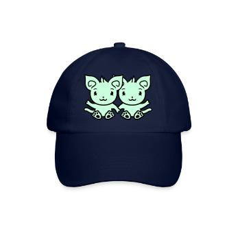 Deux chats heureux 2 amis Couple Équipe Couple - Casquette classique - bleu/bleu - Devant