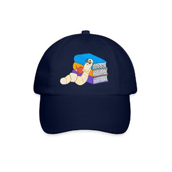 Bücherwurm lesen Buchliebe Leseratte Literatur - Baseballkappe - Blau/Blau - Vorne