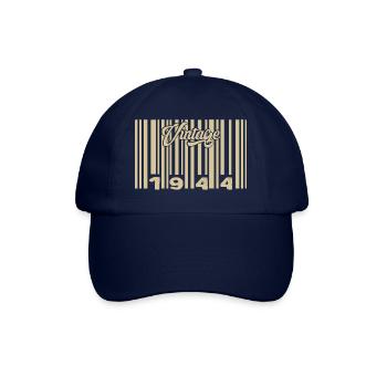 Jahrgang 1944 Barcode 1944: Jahr 2025. - Baseballkappe - Blau/Blau - Vorne