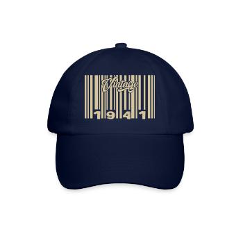 Jahrgang 1941 Barcode 1941: Jahr 2025. - Baseballkappe - Blau/Blau - Vorne