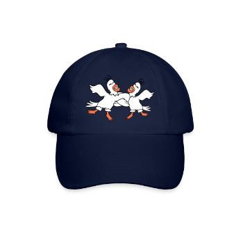 2 Ducks Dancing Circle Dance Polka Party Celebrate Fun - Baseball Cap - blue/blue - Front