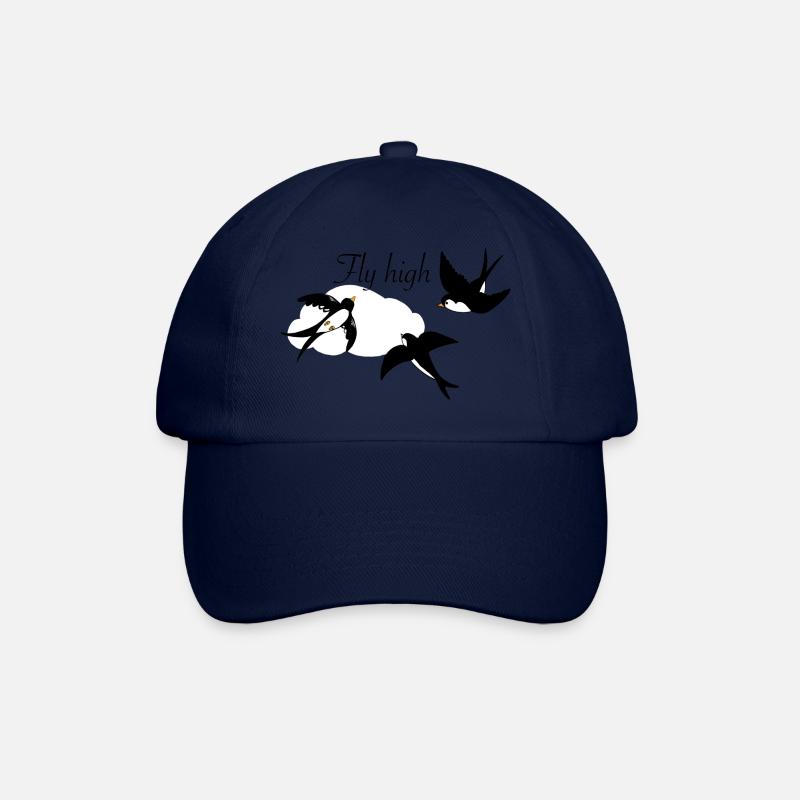Stylish swallows in flight with cloud - Baseball Cap - blue/blue