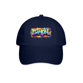 Graffiti SIMON Name Geschenk Ideal druckbar - Baseballkappe - Blau/Blau - Vorne