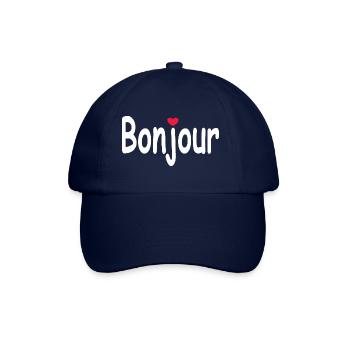 Bonjour Herz - Baseballkappe - Blau/Blau - Vorne