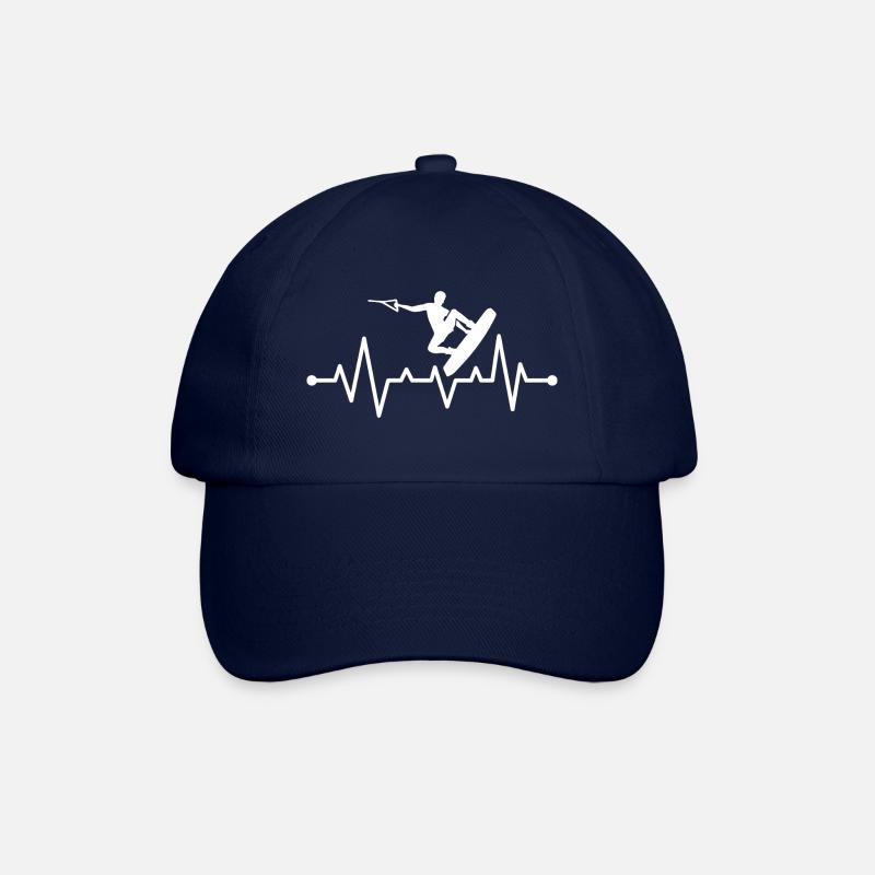 wakeboarden herzschlag wakeboard wakeboarder - Casquette classique - bleu/bleu
