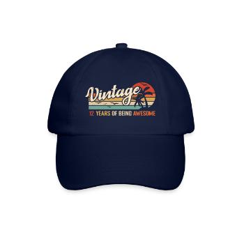 12 Jahre Retro Vintage Geburtstagsgeschenk 12 Jahre - Baseballkappe - Blau/Blau - Vorne
