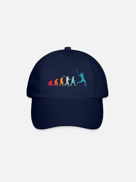 Badminton Evolution Geschenk für Badmintonspieler - Baseballkappe - Blau/Blau
