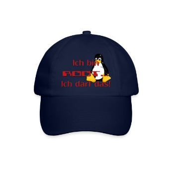 Ich bin Root, ich darf das! - Baseballkappe - Blau/Blau - Vorne