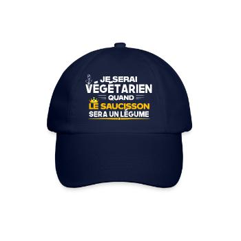 Je serai végétarien quand .. anti vegan vegetarien - Casquette classique - bleu/bleu - Devant