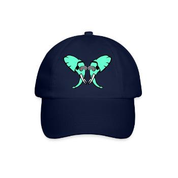 2 Elefanten Köpfe Team Cool Club DJ Freunde Crew - Baseballkappe - Blau/Blau - Vorne