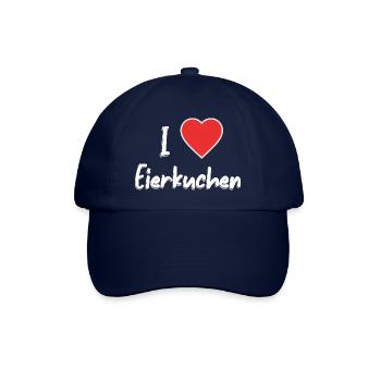 Ich liebe Eierkuchen Lustiges Design I love - Baseballkappe - Blau/Blau - Vorne