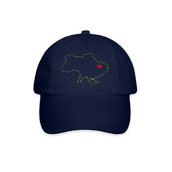 Ukraine Map - Minimalist Gold Design - Baseball Cap - blue/blue - Front