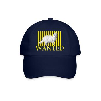 Wanted Punk katze auf gelben Streifen - Baseballkappe - Blau/Blau - Vorne