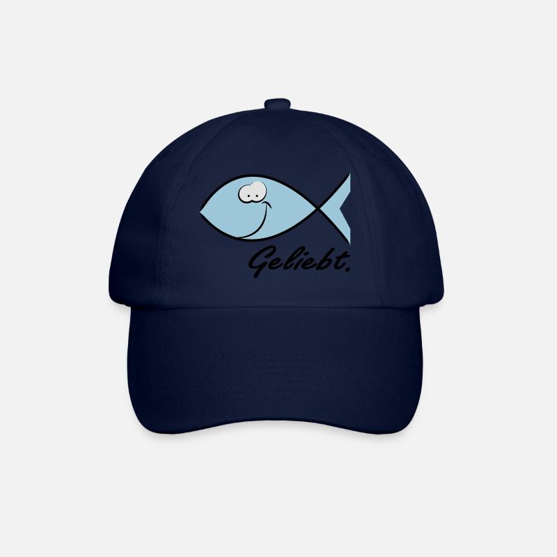 Happy Ichthys - Christliches Symbol Fisch - Baseballkappe - Blau/Blau