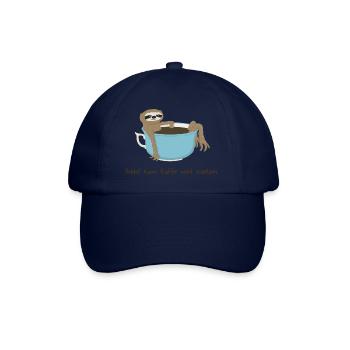 Schlaf kann Kaffee nicht ersetzen - Baseballkappe - Blau/Blau - Vorne