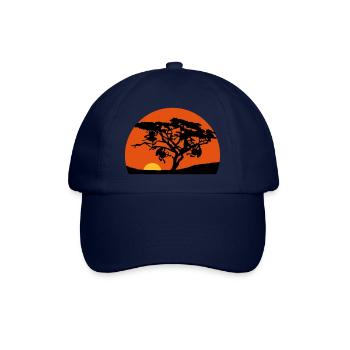 Singe du coucher du soleil de l'Afrique arbre - Casquette classique - bleu/bleu - Devant