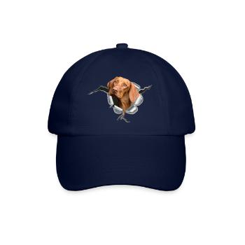 Magyar Vizsla im *Metall-Loch* - Baseballkappe - Blau/Blau - Vorne