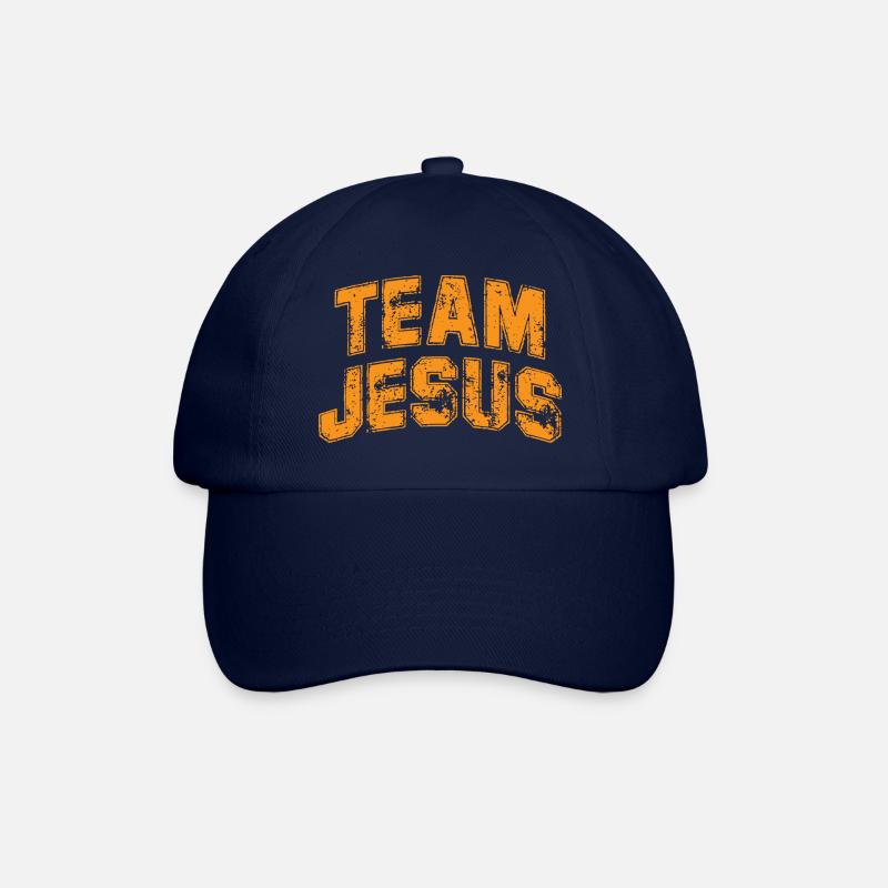 Team Jesus Orange Retro Vintage - Baseballkappe - Blau/Blau