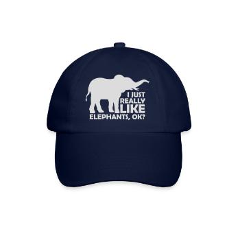 I really like elephants - Baseballkappe - Blau/Blau - Vorne