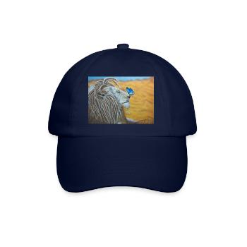 Rasta-Löwe und blauer Schmetterling - Baseballkappe - Blau/Blau - Vorne