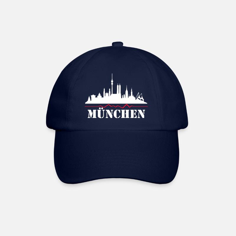 München | Olympiastadion - Marienplatz - Isar - Baseballkappe - Blau/Blau