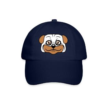 Dog Pug Small Cute Dick Love Happy Comic Fun - Baseball Cap - blue/blue - Front