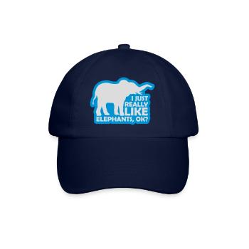 Spruch really like elephants - Baseballkappe - Blau/Blau - Vorne