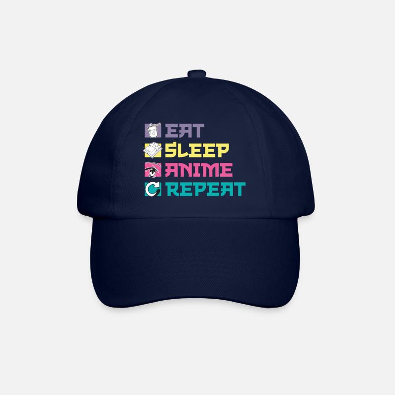 Manger, dormir, anime, répéter - Casquette classique - bleu/bleu